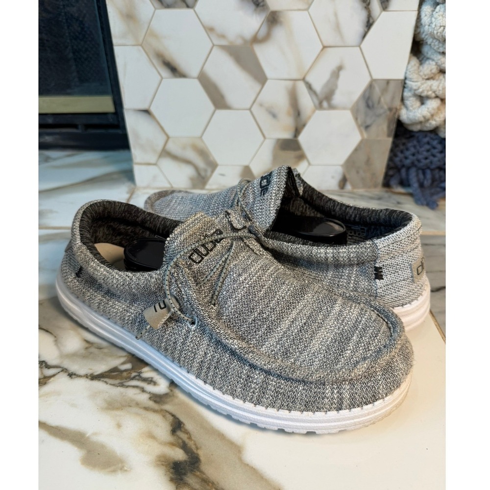 Hey Dude Wally Stretch Men Size 11 Granite Grey Slip On Moccasin 110383045